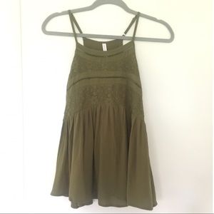 Olive green Xhileration Babydoll Tank